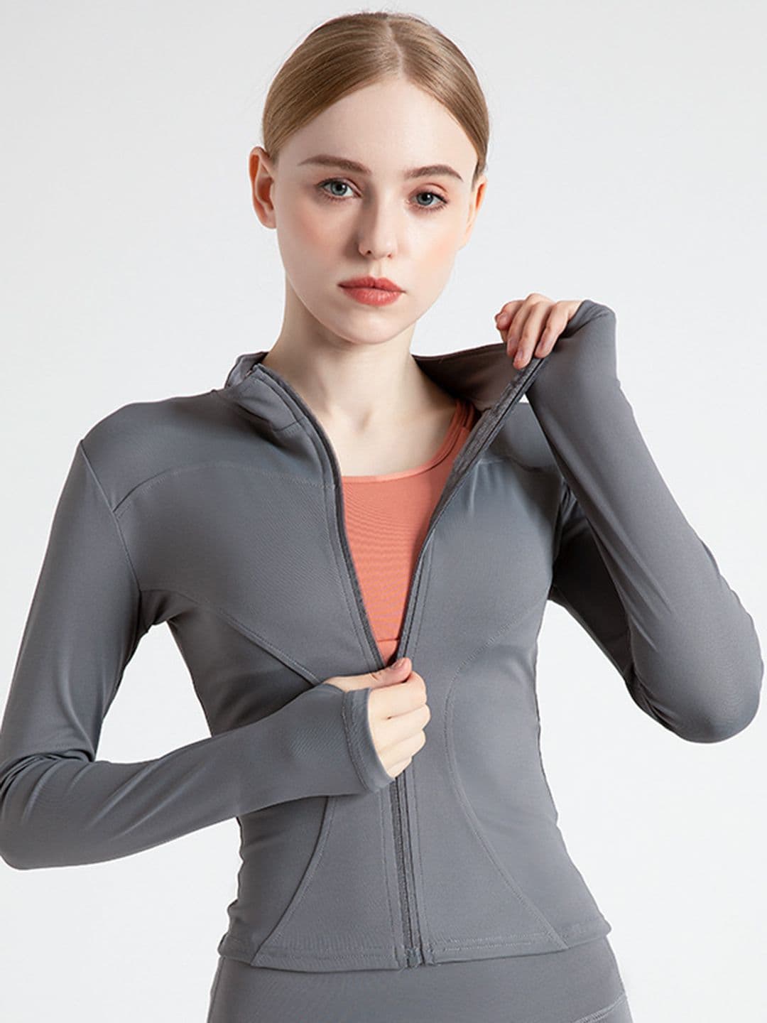 StyleCast Flex Women Lightweight Mock Collar Yoga Sporty Jacket - view 1