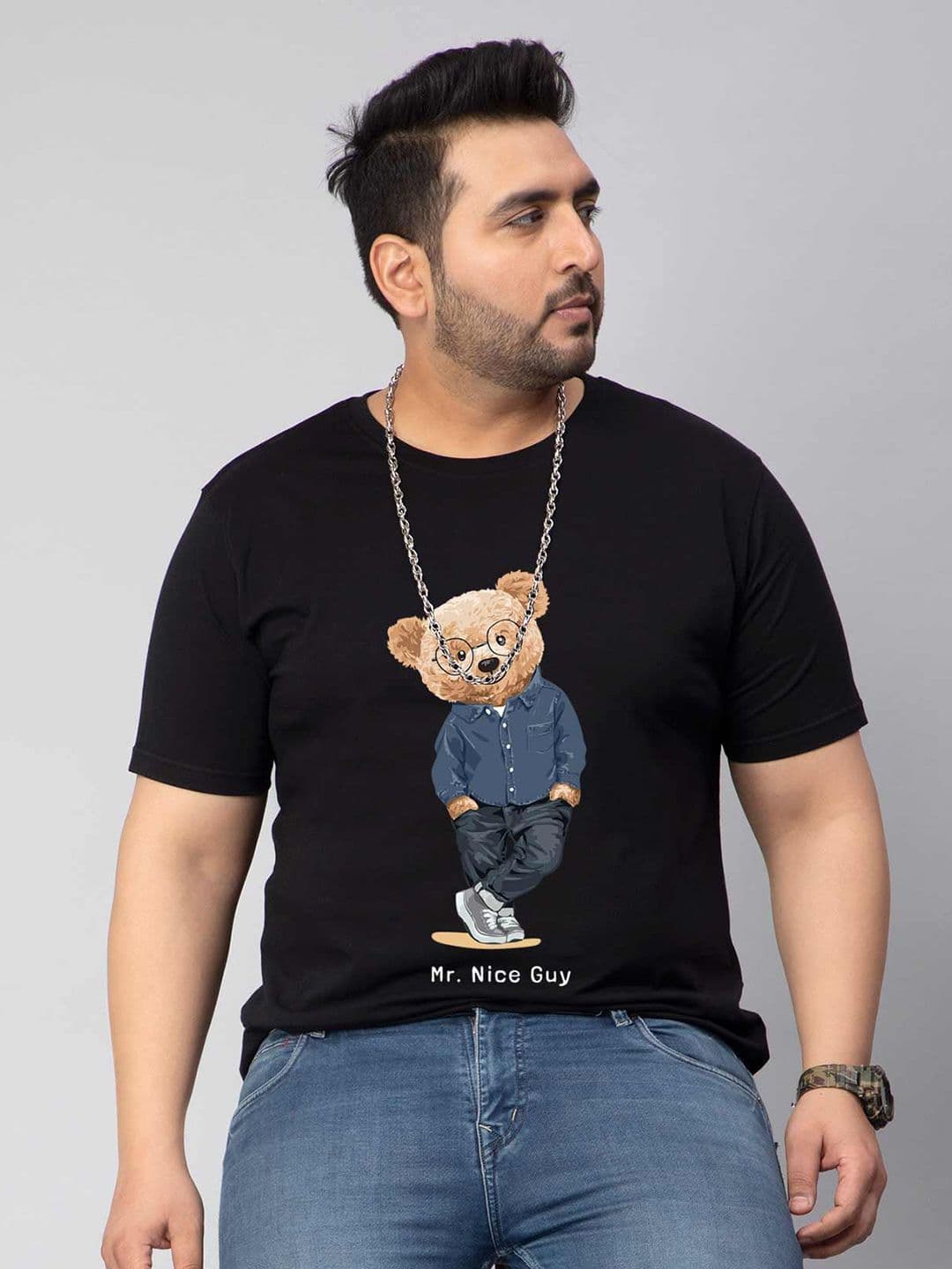Toodle Plus Men Plus Size Printed Cotton T-Shirt - view 1