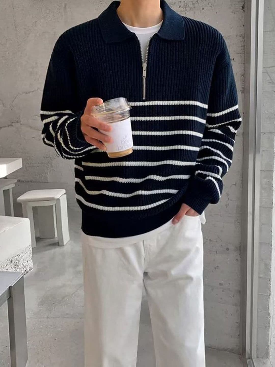 StyleCast x Revolte Men Striped Pullover - view 1