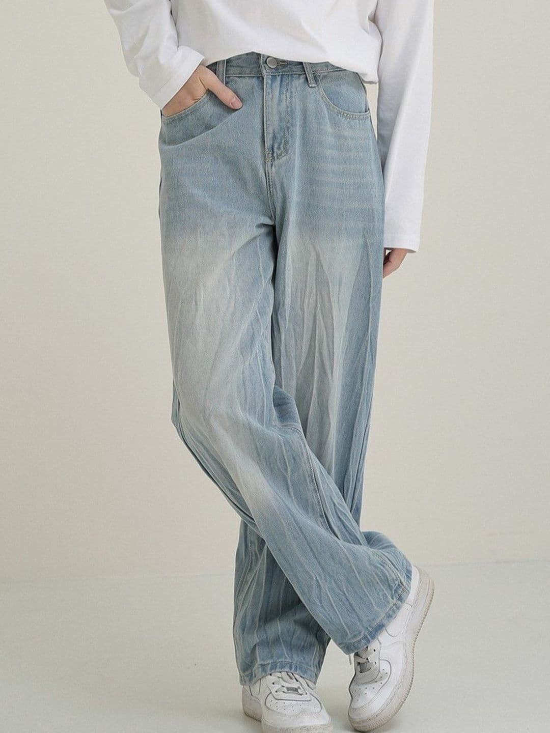StyleCast Men Wide Leg Mid-Rise Heavy Fade Jeans - view 1