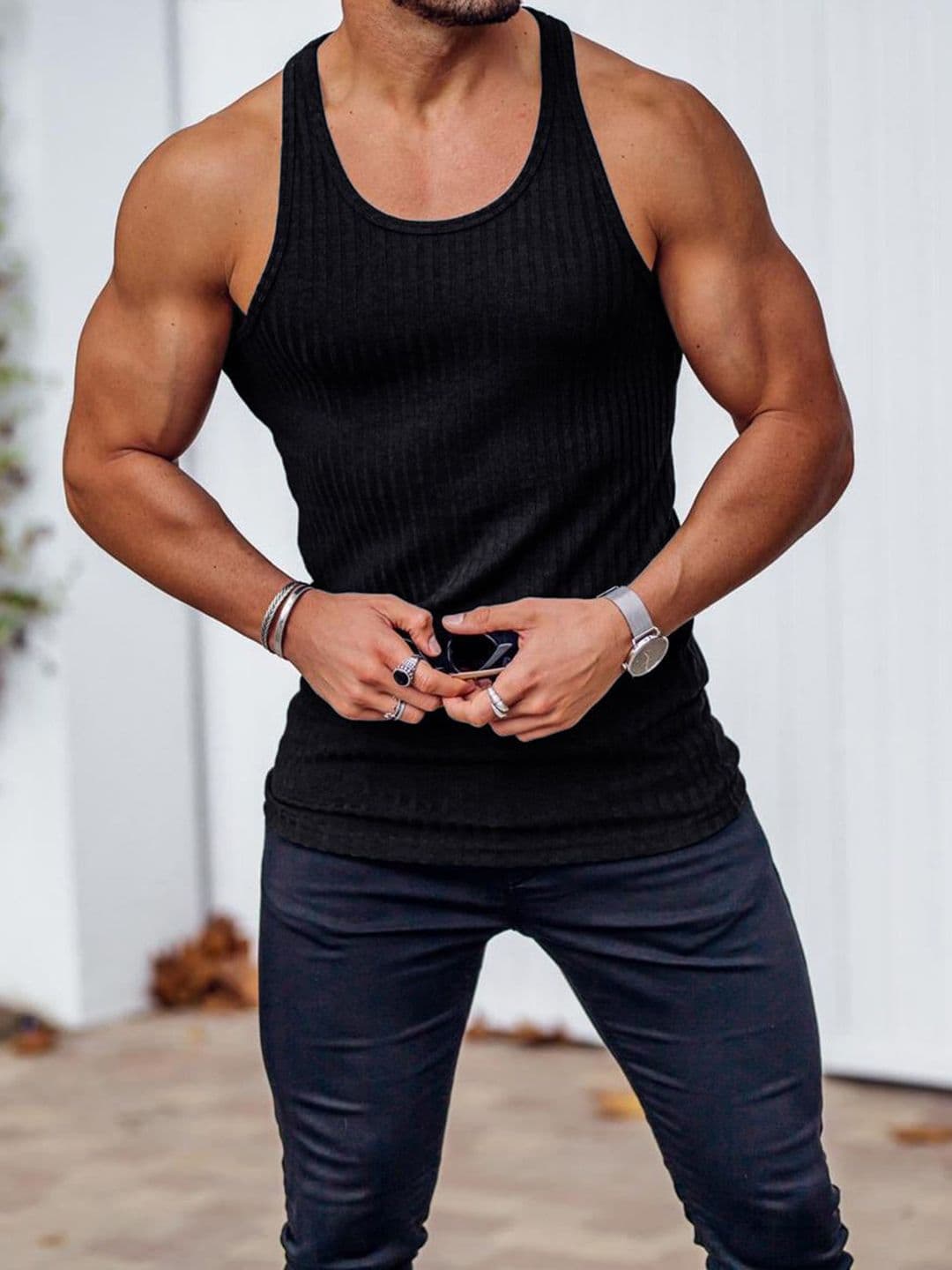 StyleCast x Revolte Men Solid Round Neck Muscle Fit T-shirt - view 1