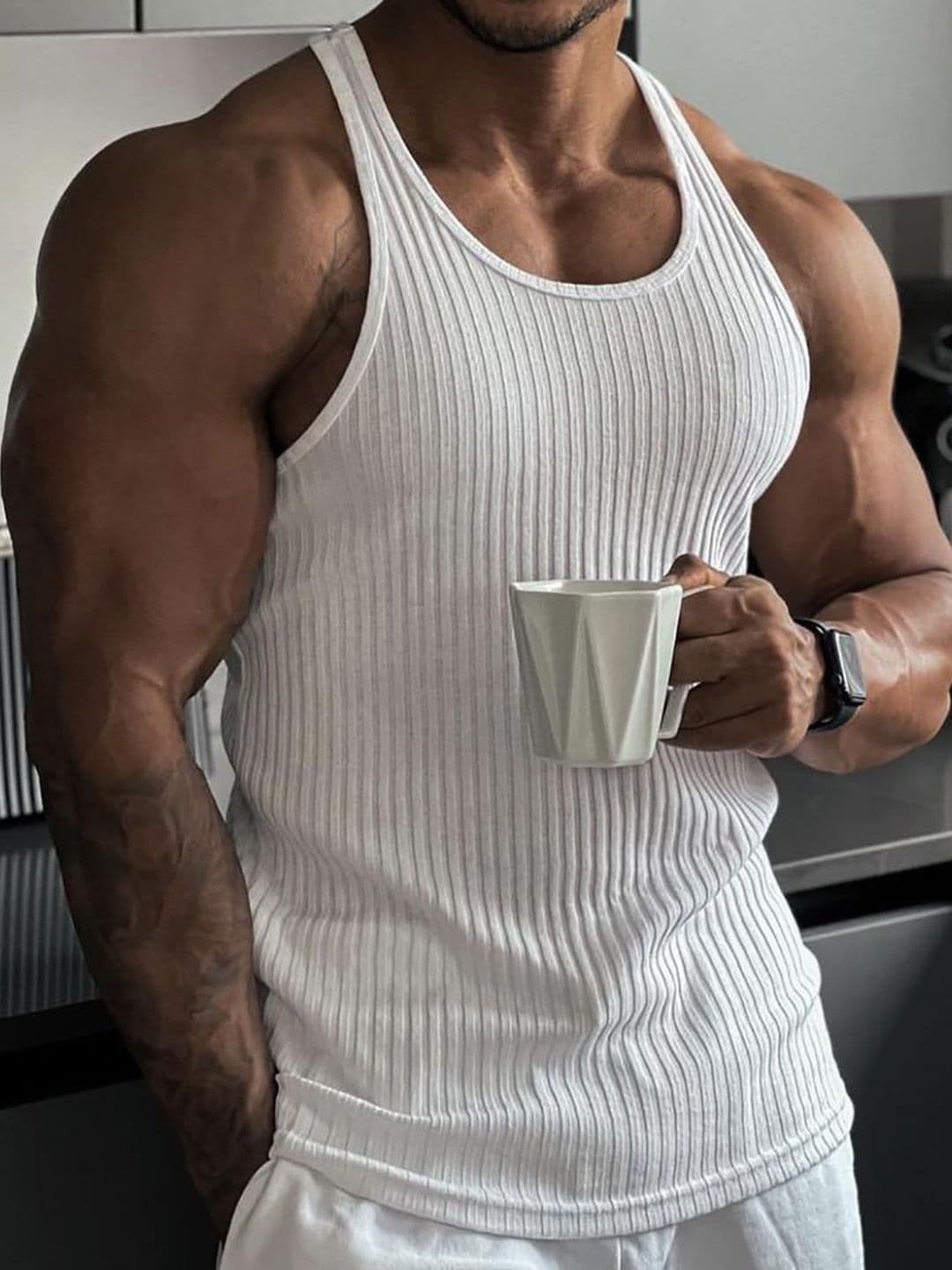 StyleCast x Revolte Men Solid Round Neck Muscle Fit T-shirt - view 1