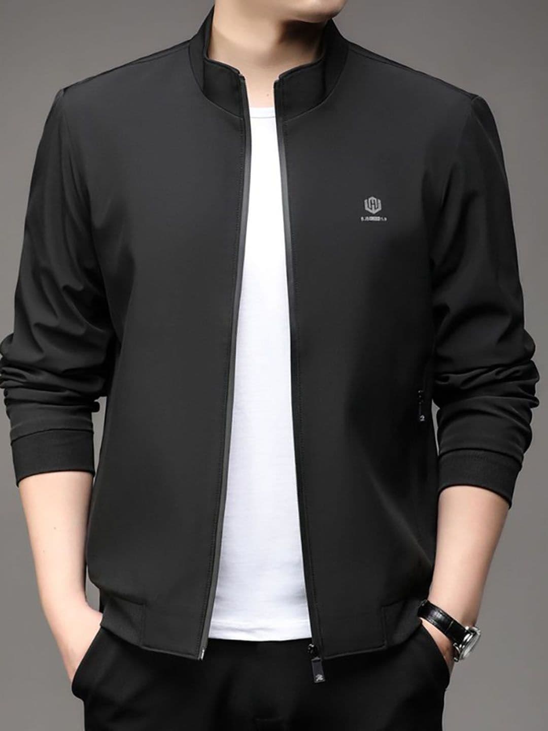 StyleCast x Revolte Men Stand Collar Insulator Open Front Jacket - view 1
