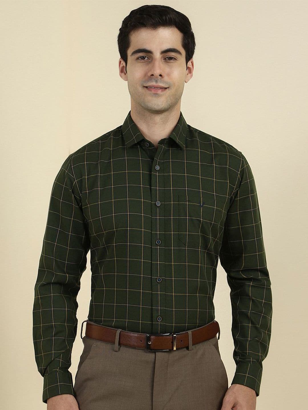 Allen Solly Tartan Checked Spread Collar Full Sleeves Slim Fit Formal Shirts - view 1