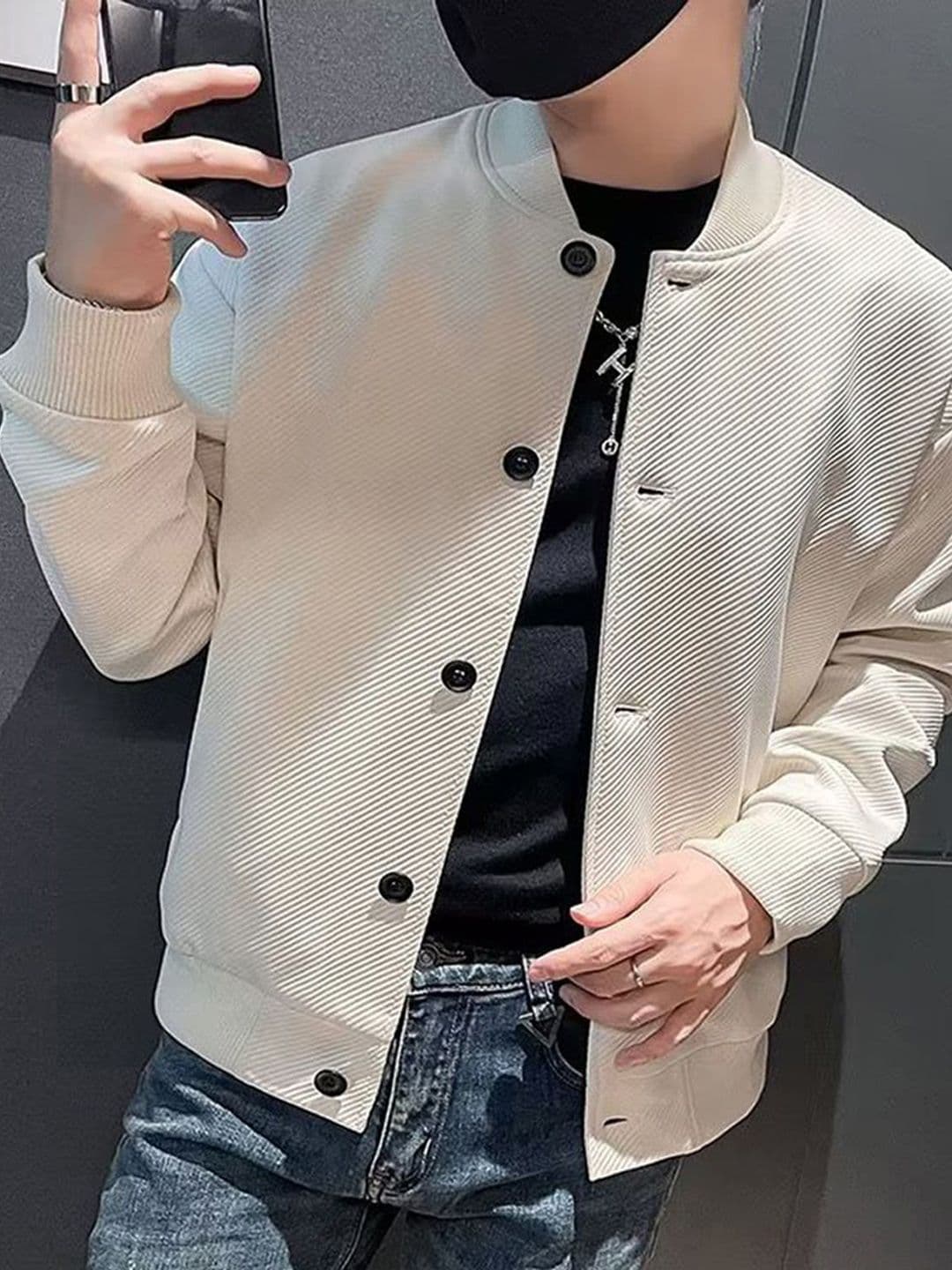 StyleCast x Revolte Men Mandarin Collar Regular Tailored Jacket - view 1