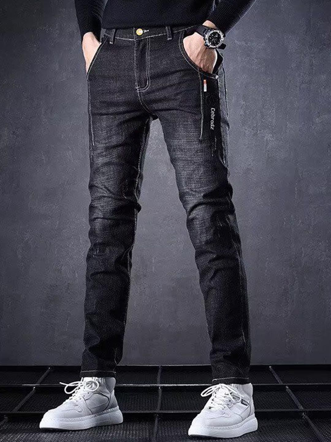 StyleCast x Revolte Men Skinny Fit Light Fade Jeans - view 1
