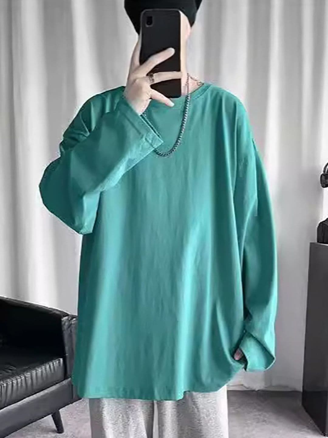StyleCast x Revolte Men Solid Round Neck Oversized T-shirt - view 1