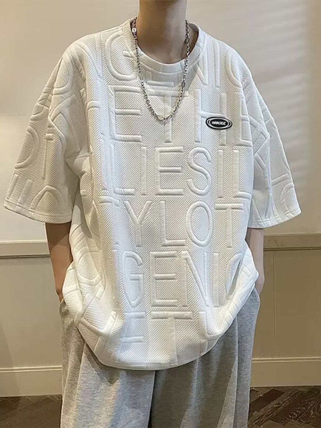 StyleCast x Revolte Men Typography Printed Round Neck Oversized T-shirt - view 1