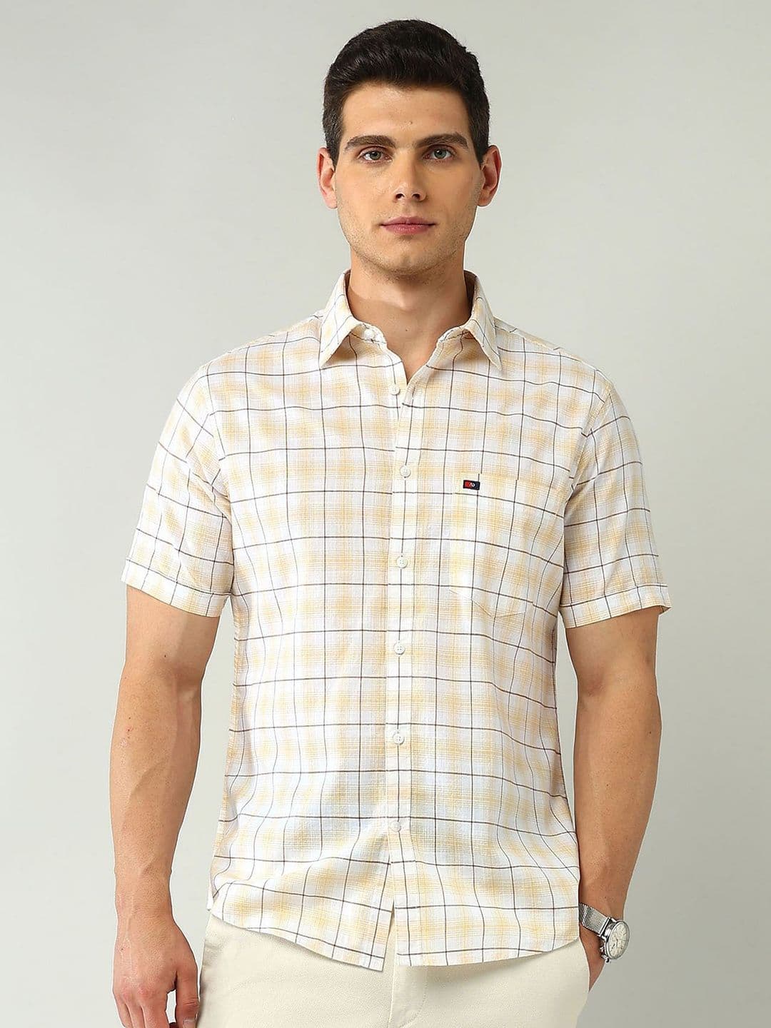 AD By Arvind Men Classic Slim Fit Tartan Checks Checked Casual Shirt - view 1