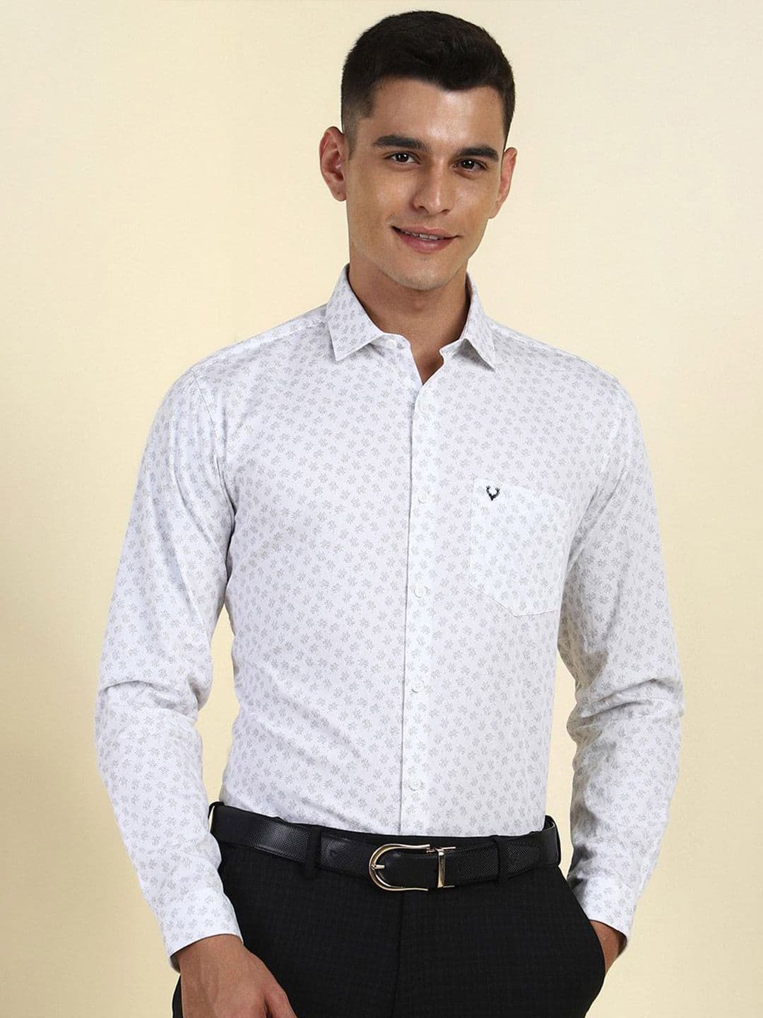 Allen Solly Men Slim Fit Floral Printed Spread Collar Cotton Formal Shirt - view 1