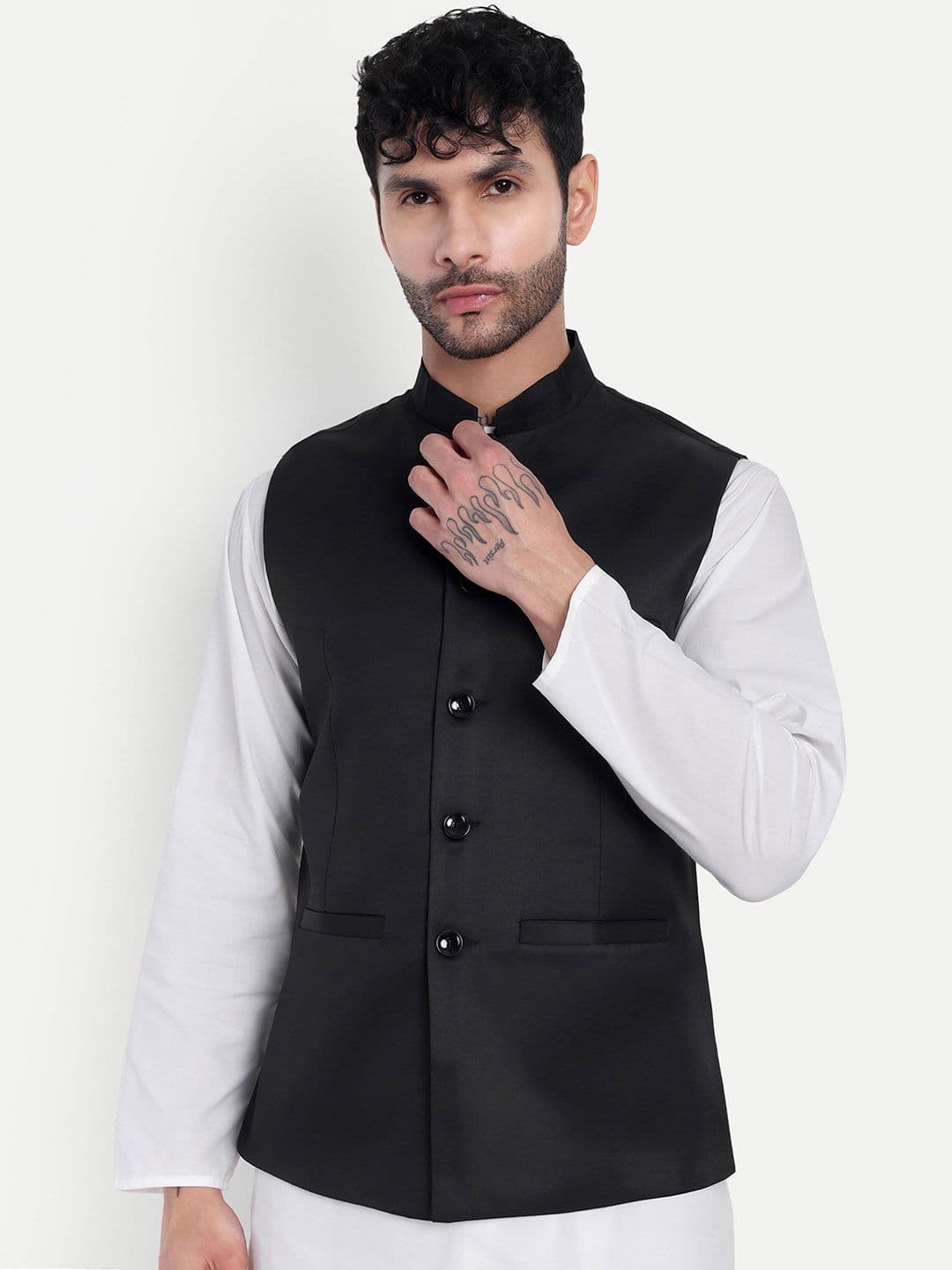 Moda Rapido Mandarin Collar Nehru Jacket - view 1