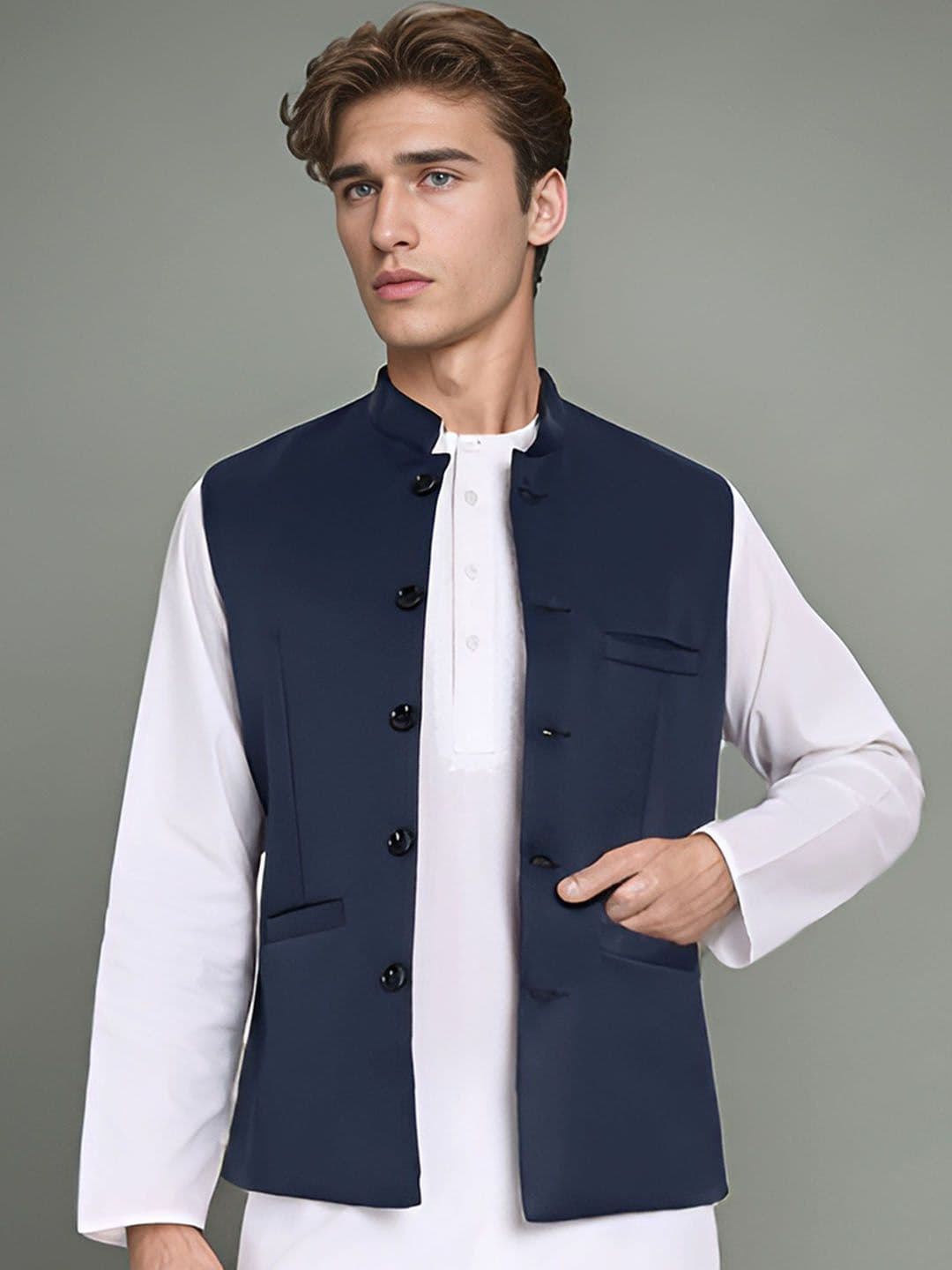 Moda Rapido Satin Nehru Jacket - view 1