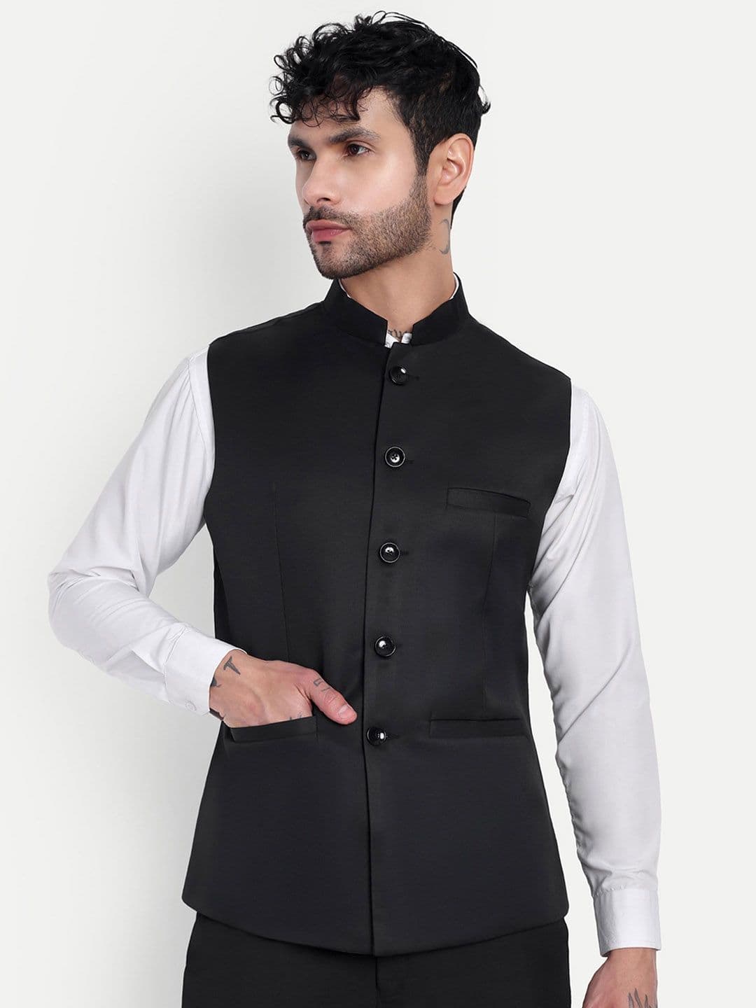 Moda Rapido Satin Nehru Jacket - view 1