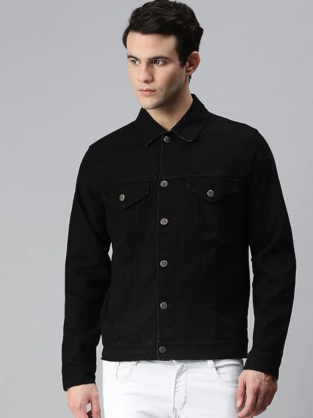 KLIZEN Men Denim Jacket with Embroidered - view 1