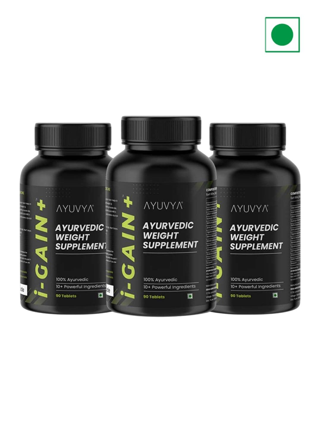 Ayuvya Set Of 3 I-Gain+ Ayurvedic Weight Gain & Muscle Gain Tablets- 270 Tablets - view 1