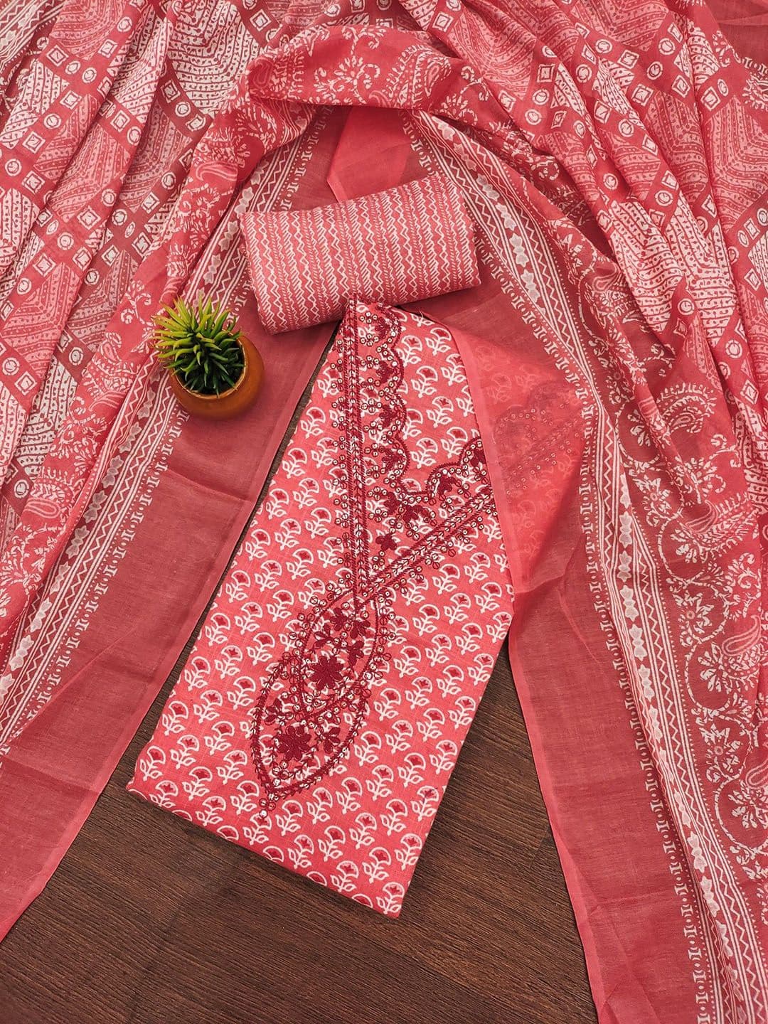 KALINI Floral Printed Unstitched Dress Material - view 1