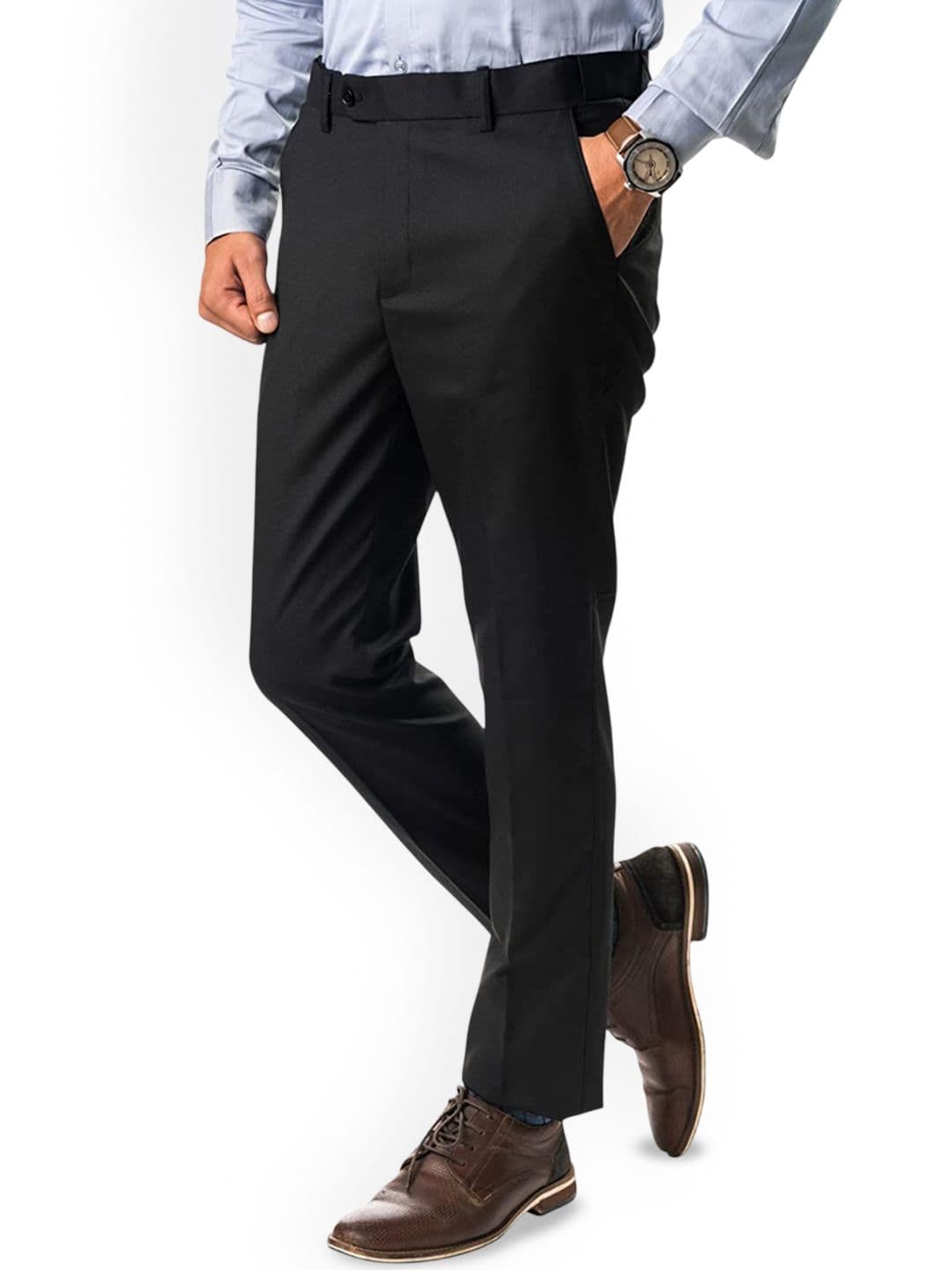 SWISS HORN Men Easy Wash Formal Trousers - view 1