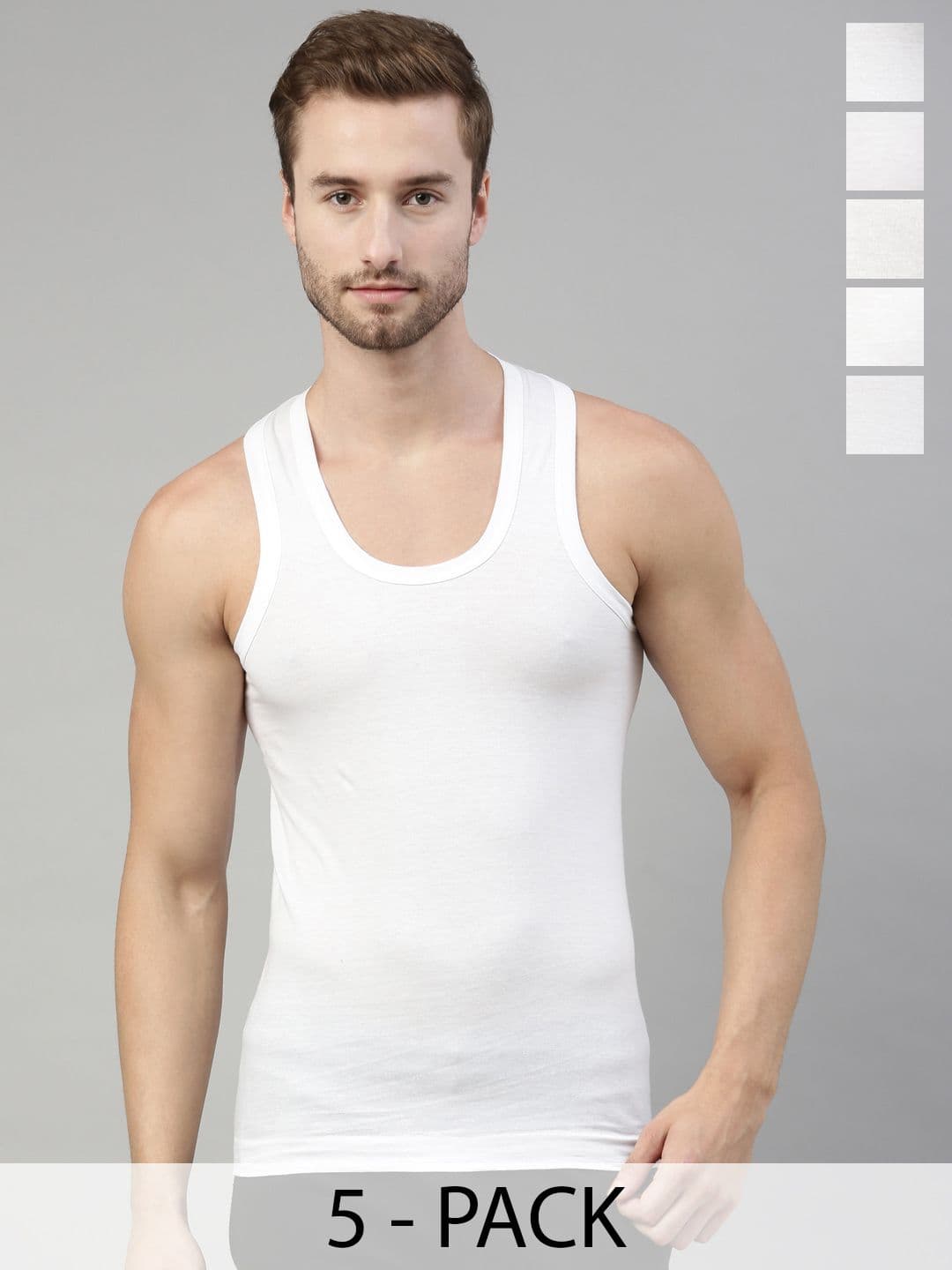 Dixcy Scott Originals Clasz Men Pack of 5 Combed Cotton No Peep Neckline Breathable Vest - view 1