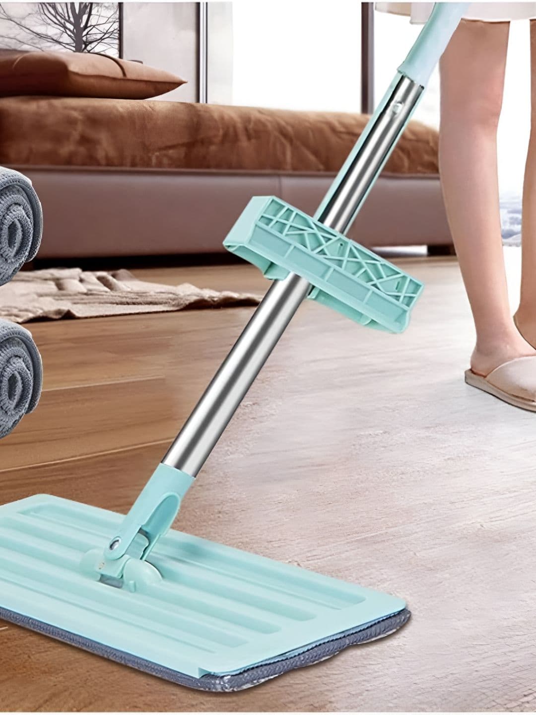upkaranwale Blue Squeeze Flat Mop Microfiber Dusting Cloth - view 1