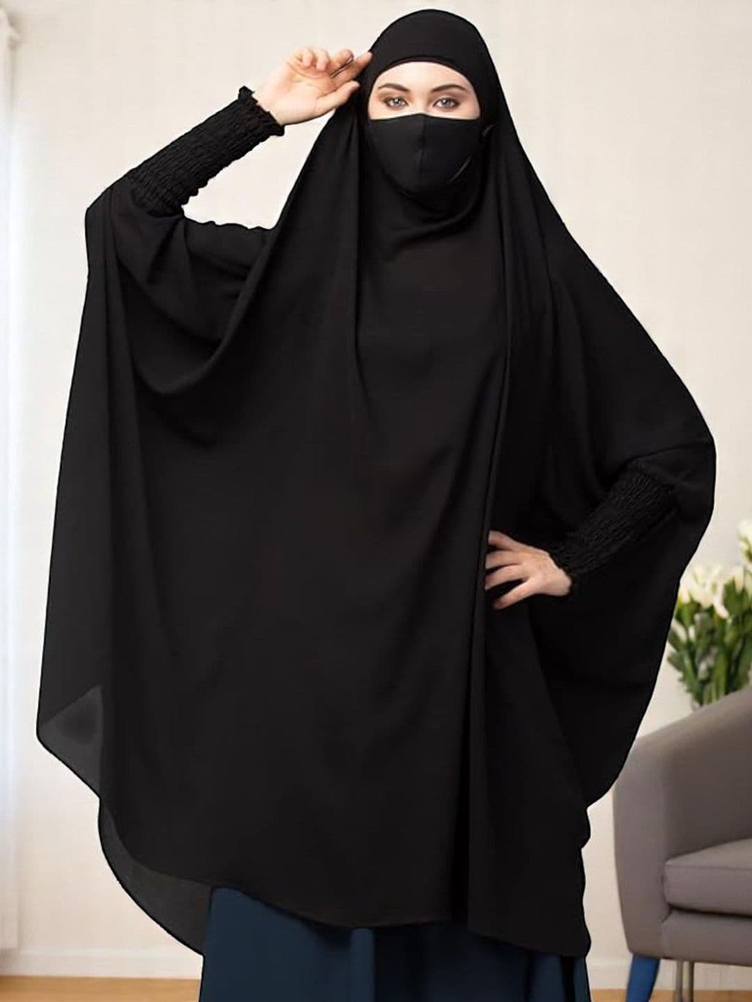 BASHARIYA Full-Size Khimar With Sleeves & Adjustable Mouthpiece - view 1