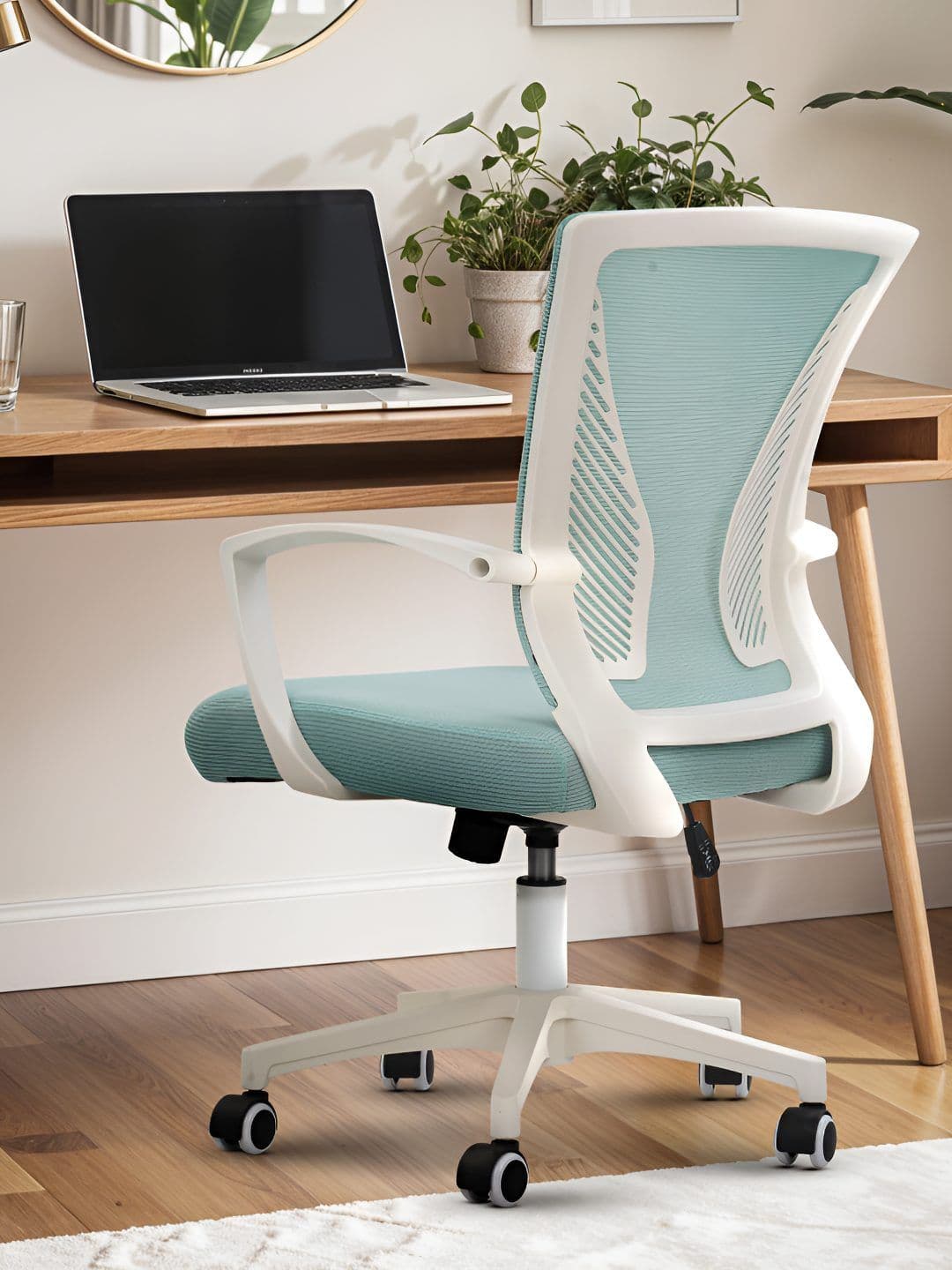 DROGO Ergonomic Blue High Back Mesh Adjustable Seat Rocking & Winged Back Study Chair - view 1