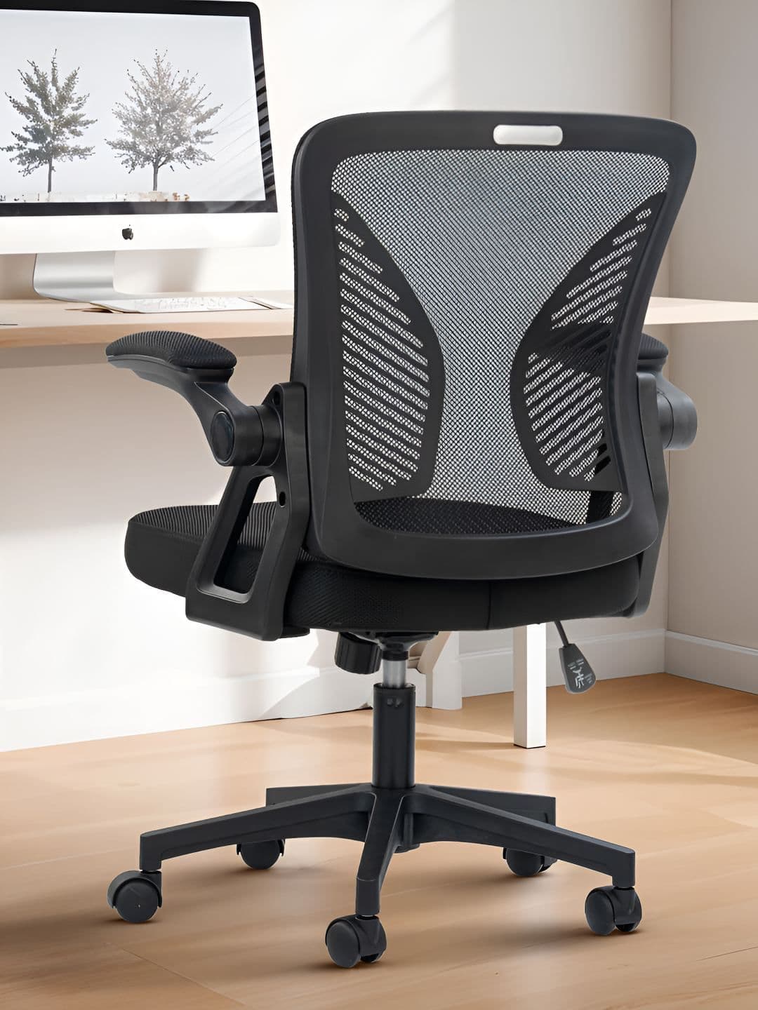 DROGO Ergonomic Black High Back Mesh Adjustable Seat Rocking & Flip Up Armrest Study Chair - view 1