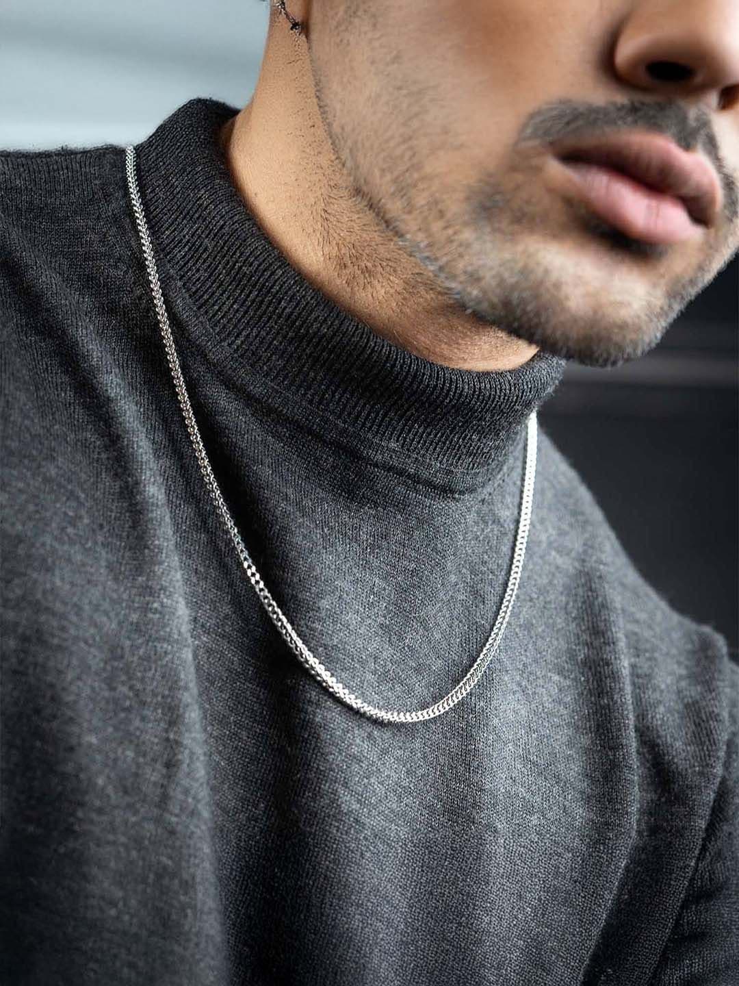 Mesmerize Men Silver-Plated Stainless Steel Minimal Chain - view 1