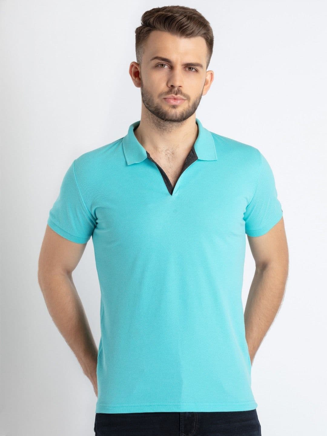 Status Quo Men Solid Slim Fit Polo T-Shirt - view 1