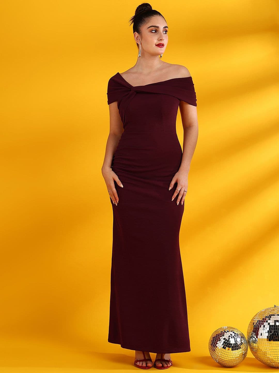 Golden Kite Women One Shoulder Scuba Maxi Bodycon Dress - view 1