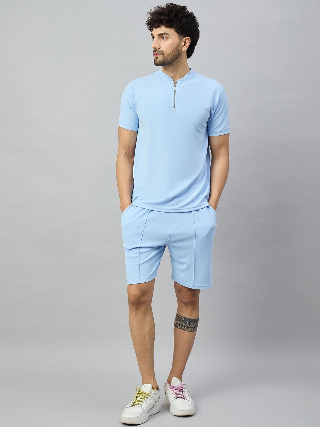 CHROME & CORAL Men Zipper T-Shirt & Shorts Tracksuits - view 1