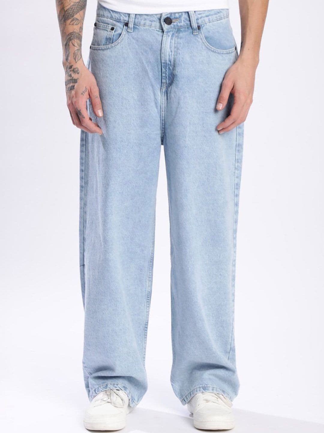 Bene Kleed Men Blue Light wash Baggy Fit Mid Rise Jeans - view 1