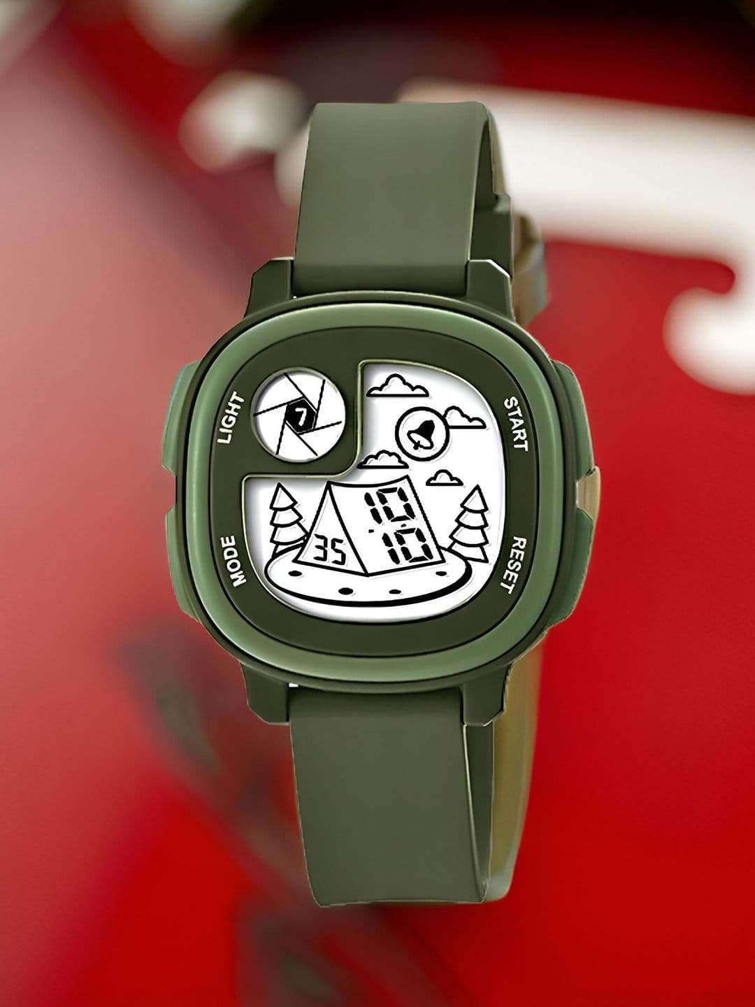 Otage Kids Patterned Dial & Silicon Straps Digital Multi Function Watch Kid-Home-Green - view 1