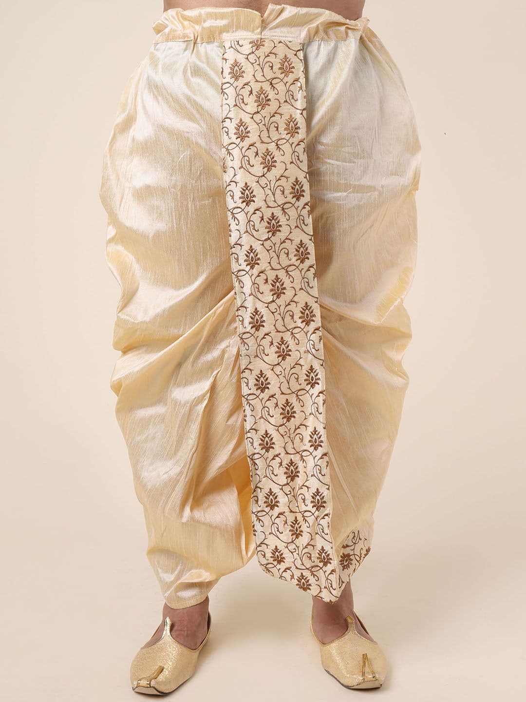 W & G Men Relax Fit Embroidered Ethnic Dhoti - view 1