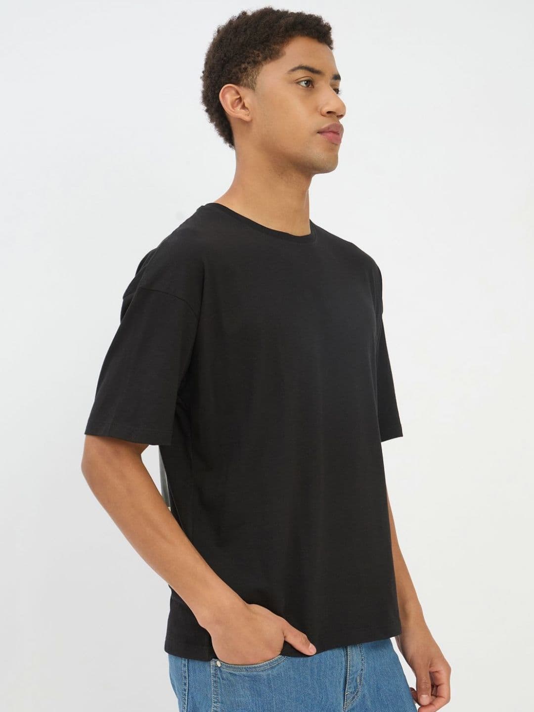 Mast & Harbour Typography Printed Round Neck Short Sleeves Cotton Relaxed Fit T-shirt - view 1