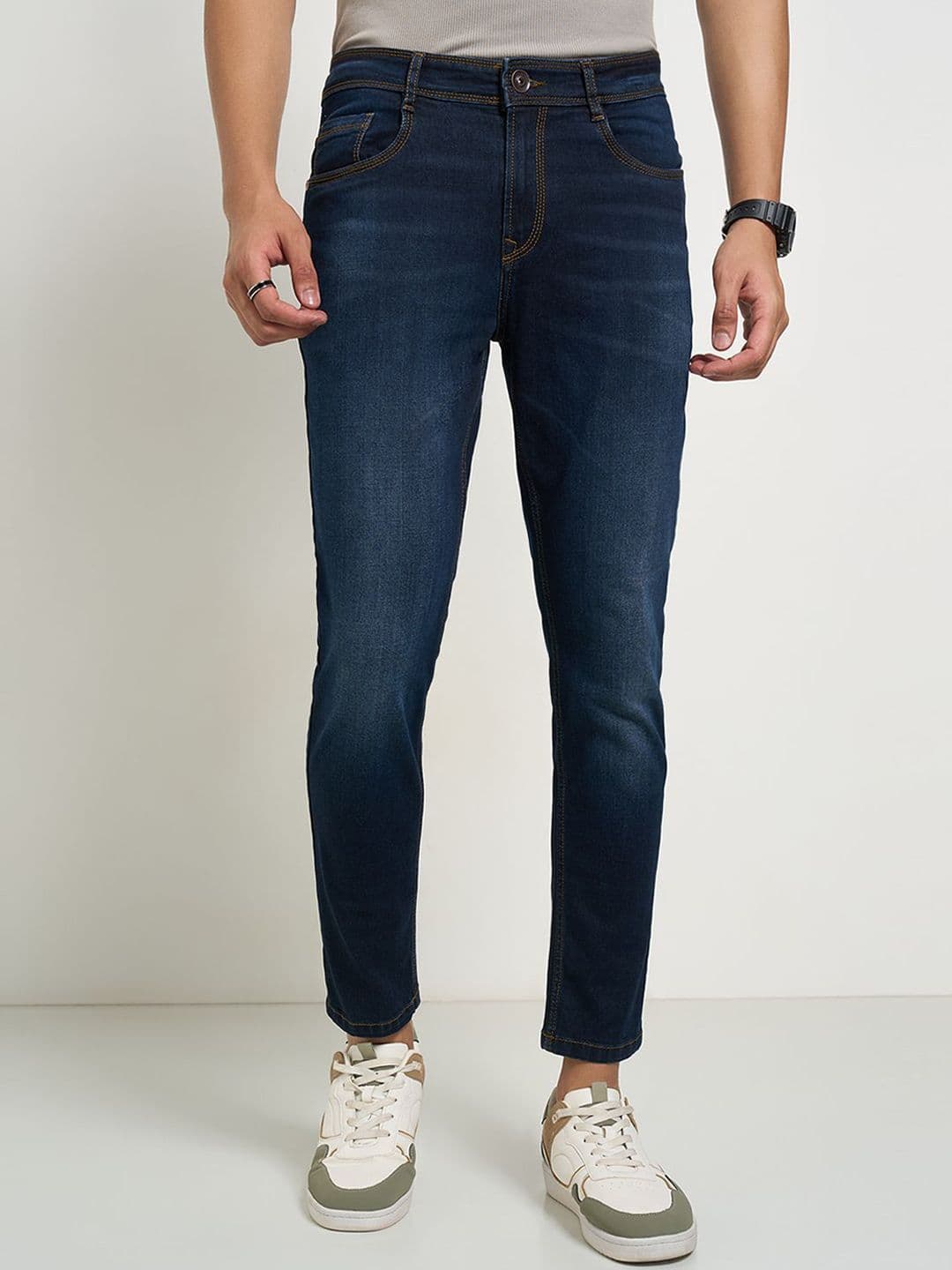 SF JEANS by Pantaloons Men Slim Fit Mid-Rise Light Fade Jeans - view 1