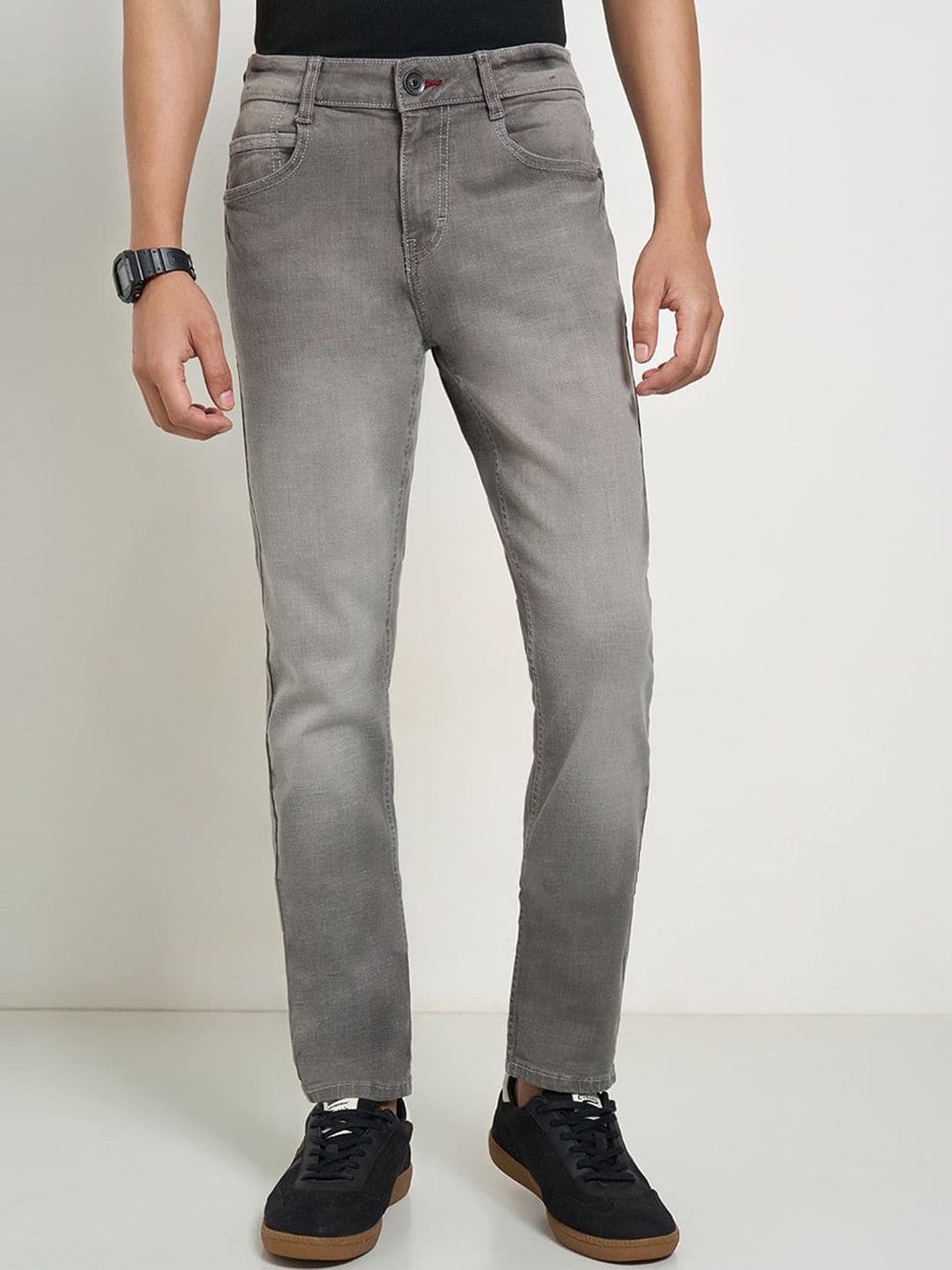 SF JEANS by Pantaloons Men Skinny Fit Mid-Rise Heavy Fade Jeans - view 1