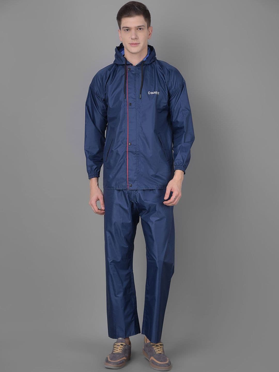 Dollar Rainguard Men's PVC Full Sleeve Solid Raincoat Set With Adjustable Hood and Pocket - view 1