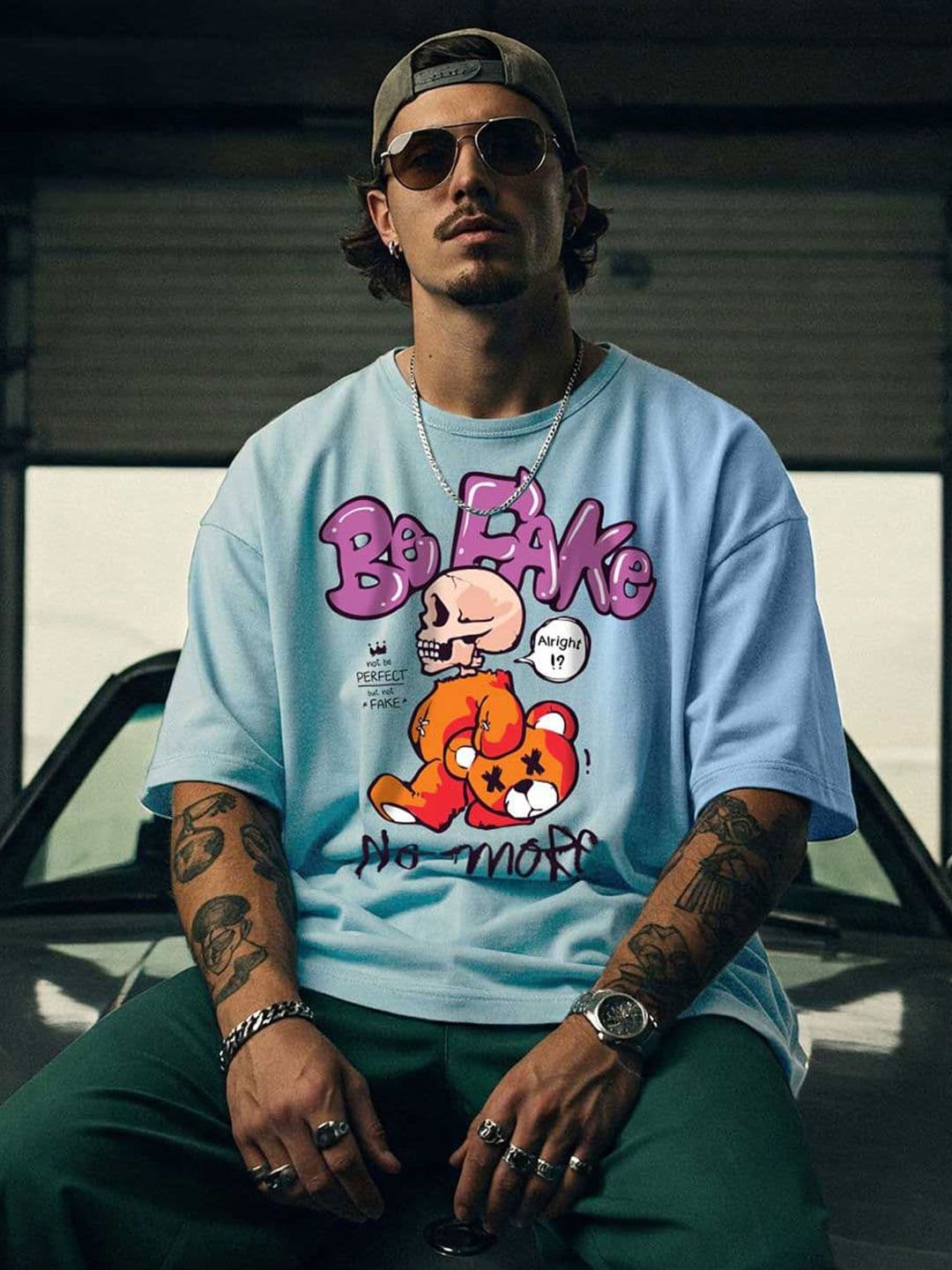 VEIRDO Men Printed Applique T-shirt - view 1