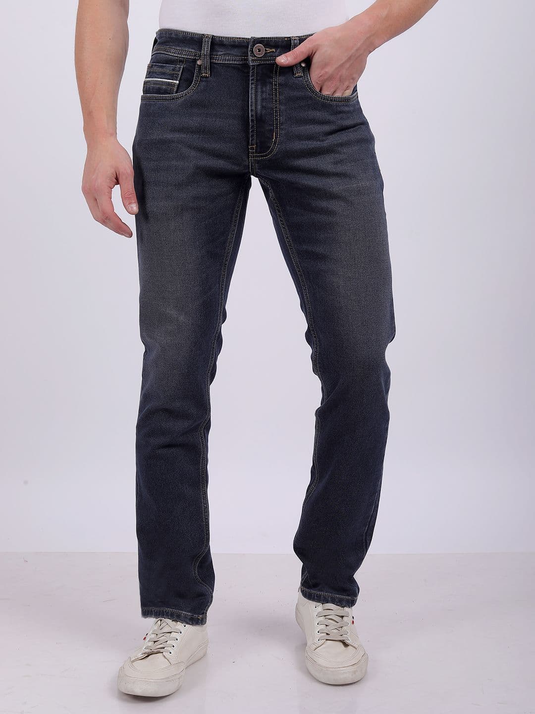 Numero Uno Men Skinny Fit Low-Rise Light Fade Stretchable Jeans - view 1