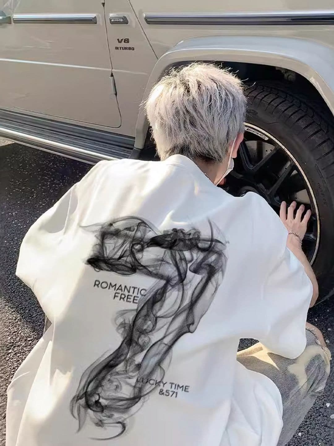 Mast & Harbour Graphic Printed Drop-Shoulder Sleeves Oversized T-shirt - view 1