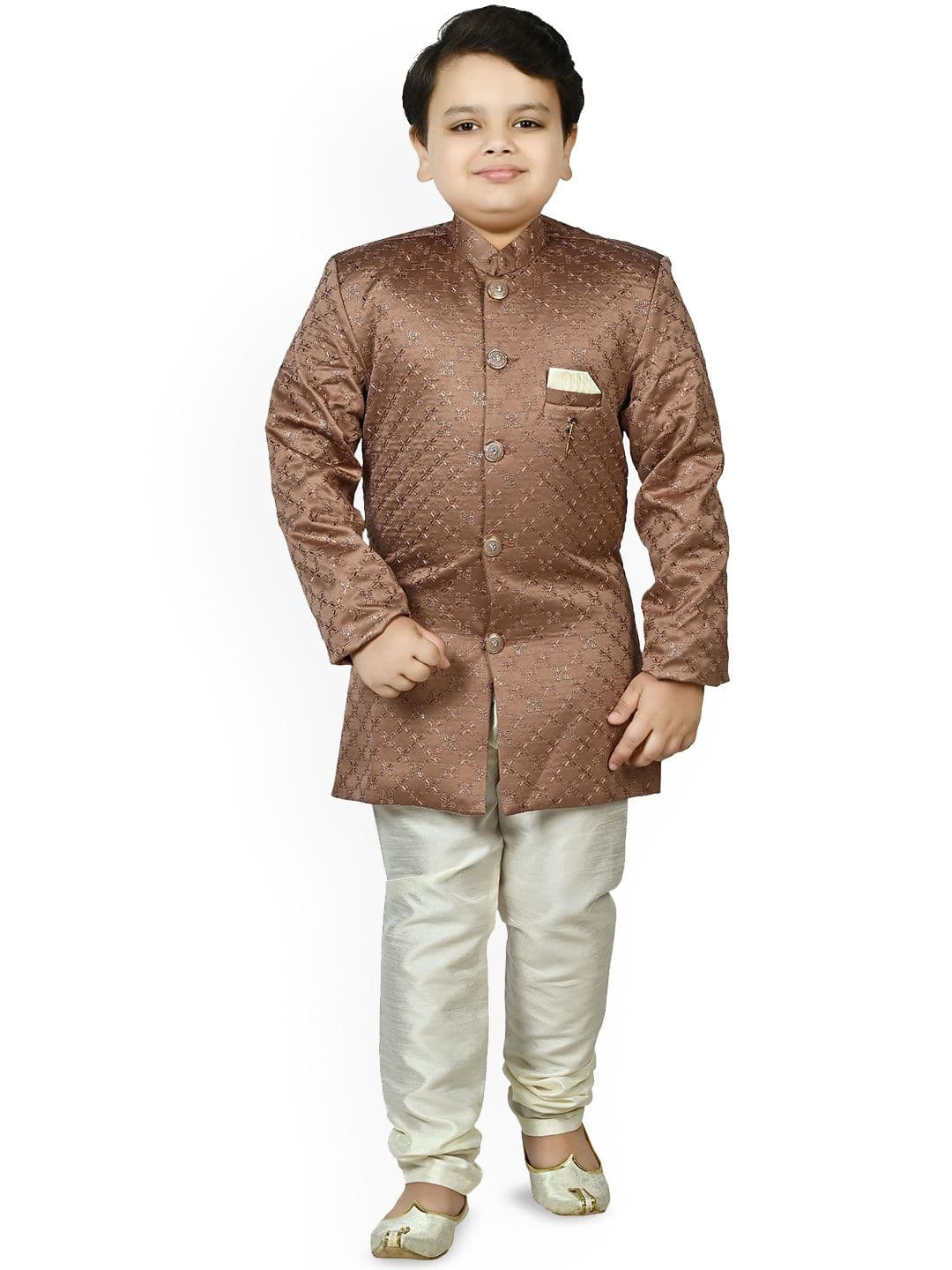 Arshia Fashions Boys Sequinned Embroidered Sherwani Set - view 1