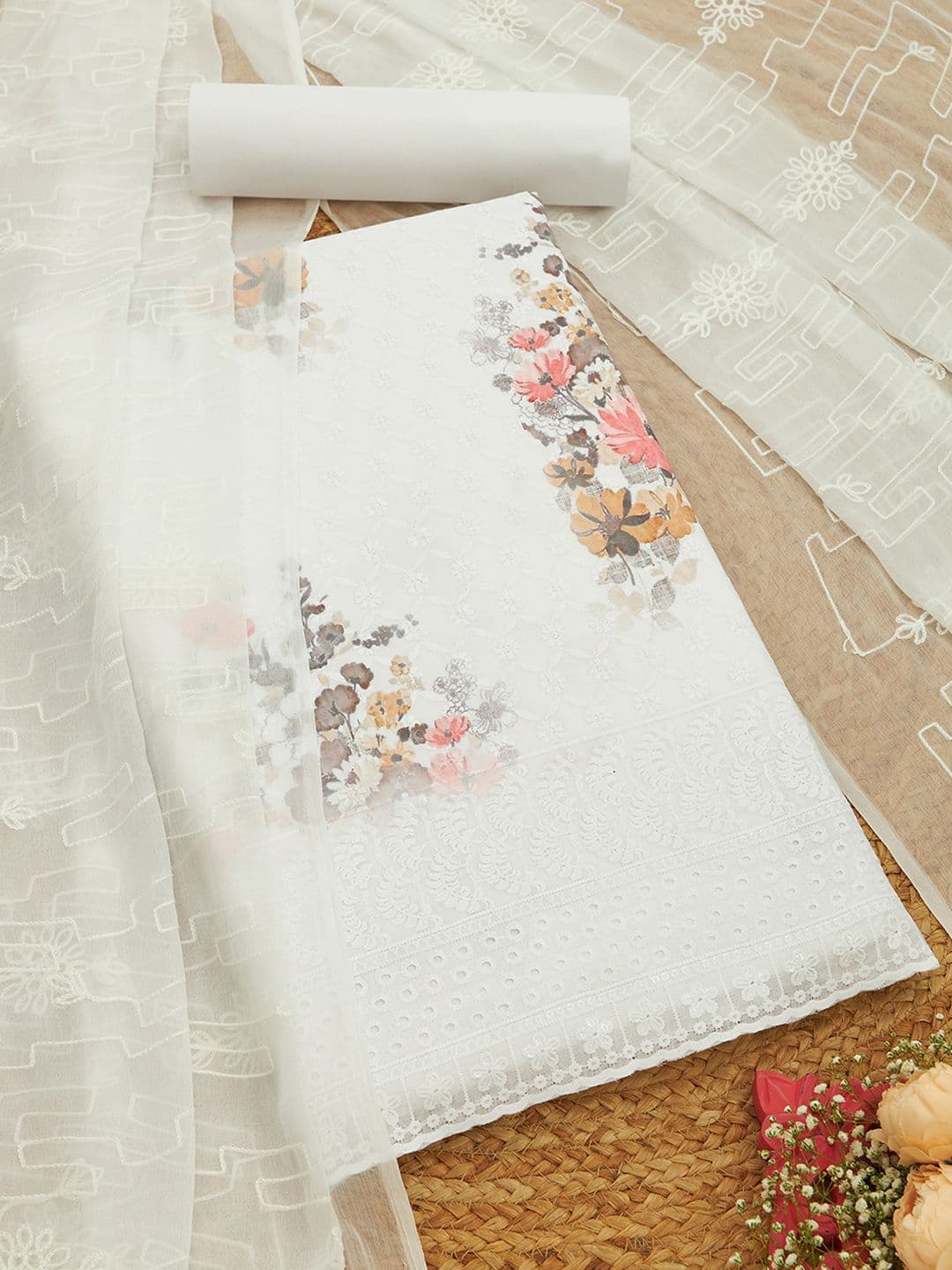 Soch Floral Printed Unstitched Dress Material - view 1