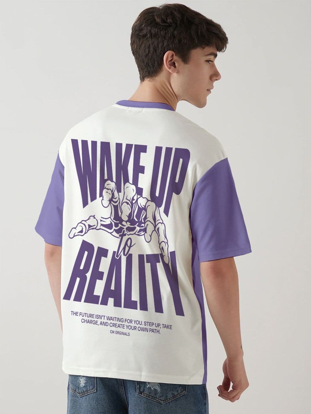 Crazymonk Men Typography Printed Round Neck Cotton Oversized T-shirt - view 1