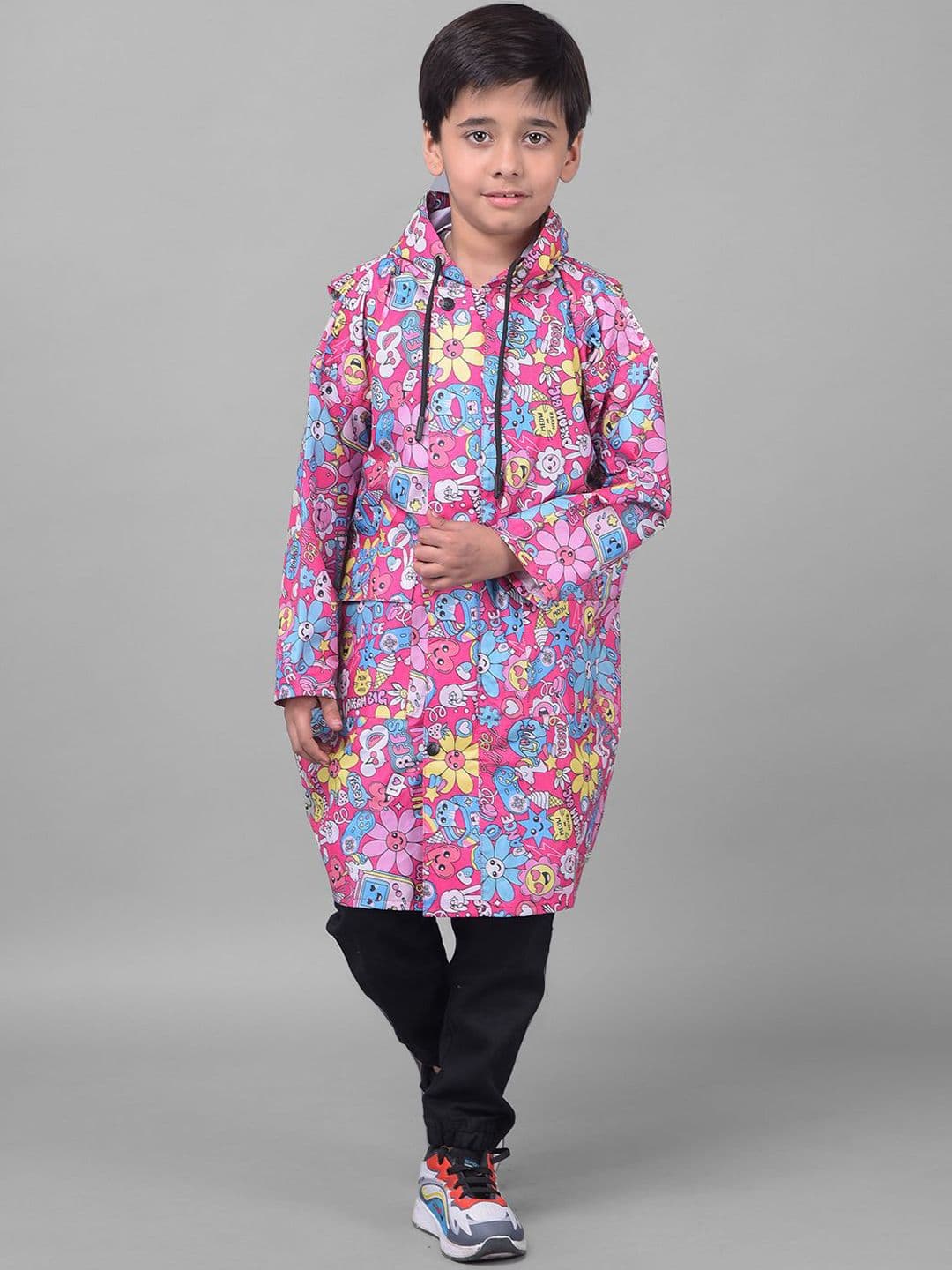 Dollar Boys Printed Hooded Rain Jacket - view 1