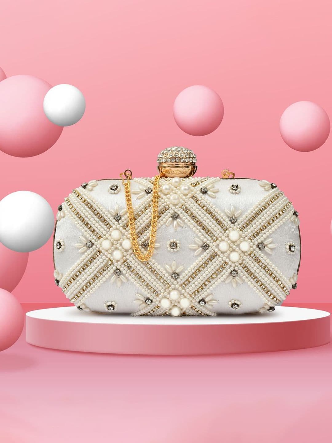 FOR THE BEAUTIFUL YOU Embroidered Box Clutch - view 1