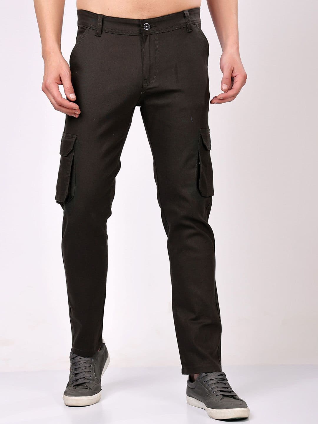 ZAYSH Men Regular Fit Mid-Rise Clean Look Cargo Styles Cotton Jeans - view 1
