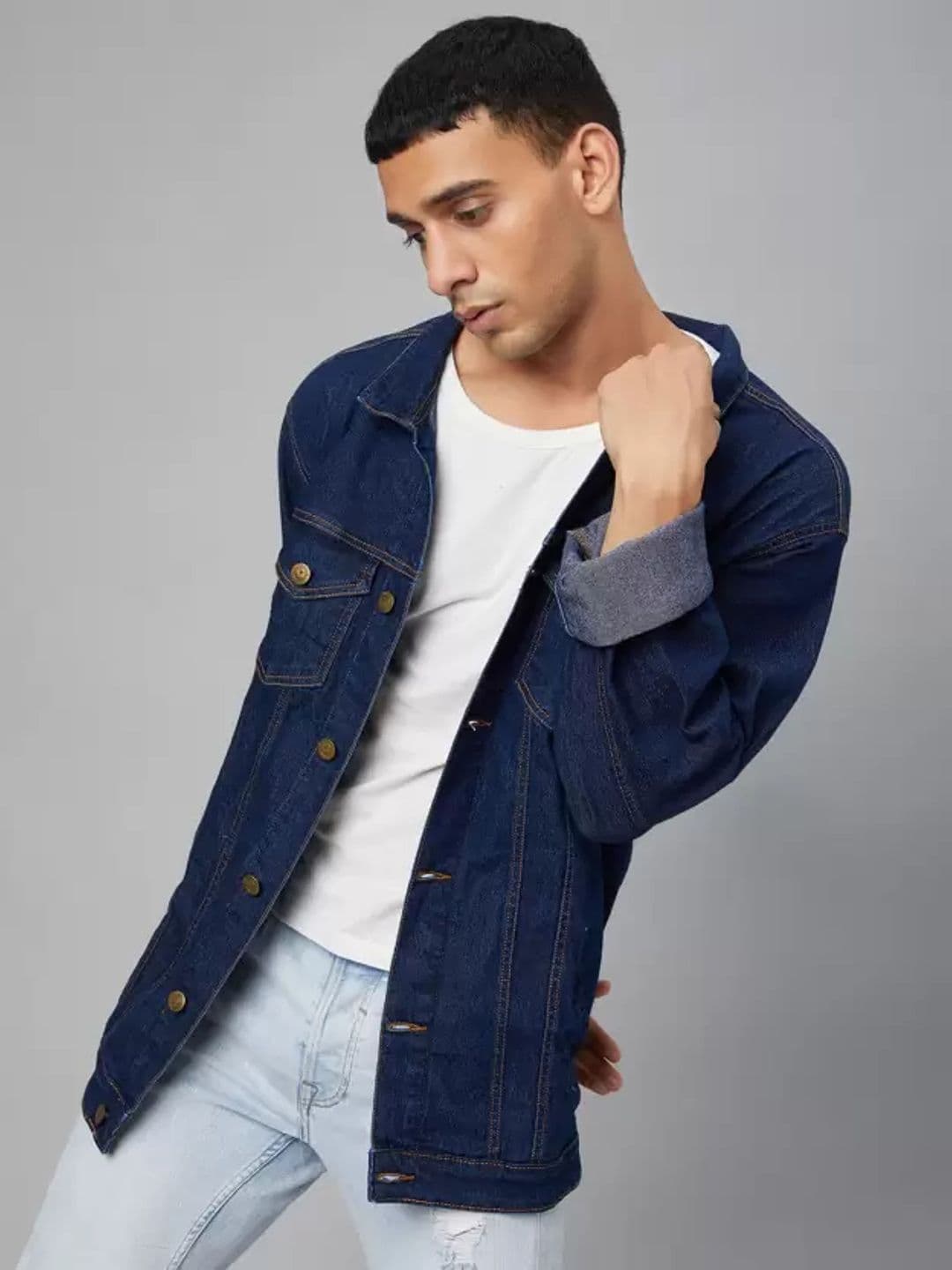 Moda Rapido Spread Collar Lightweight Denim Jacket - view 1