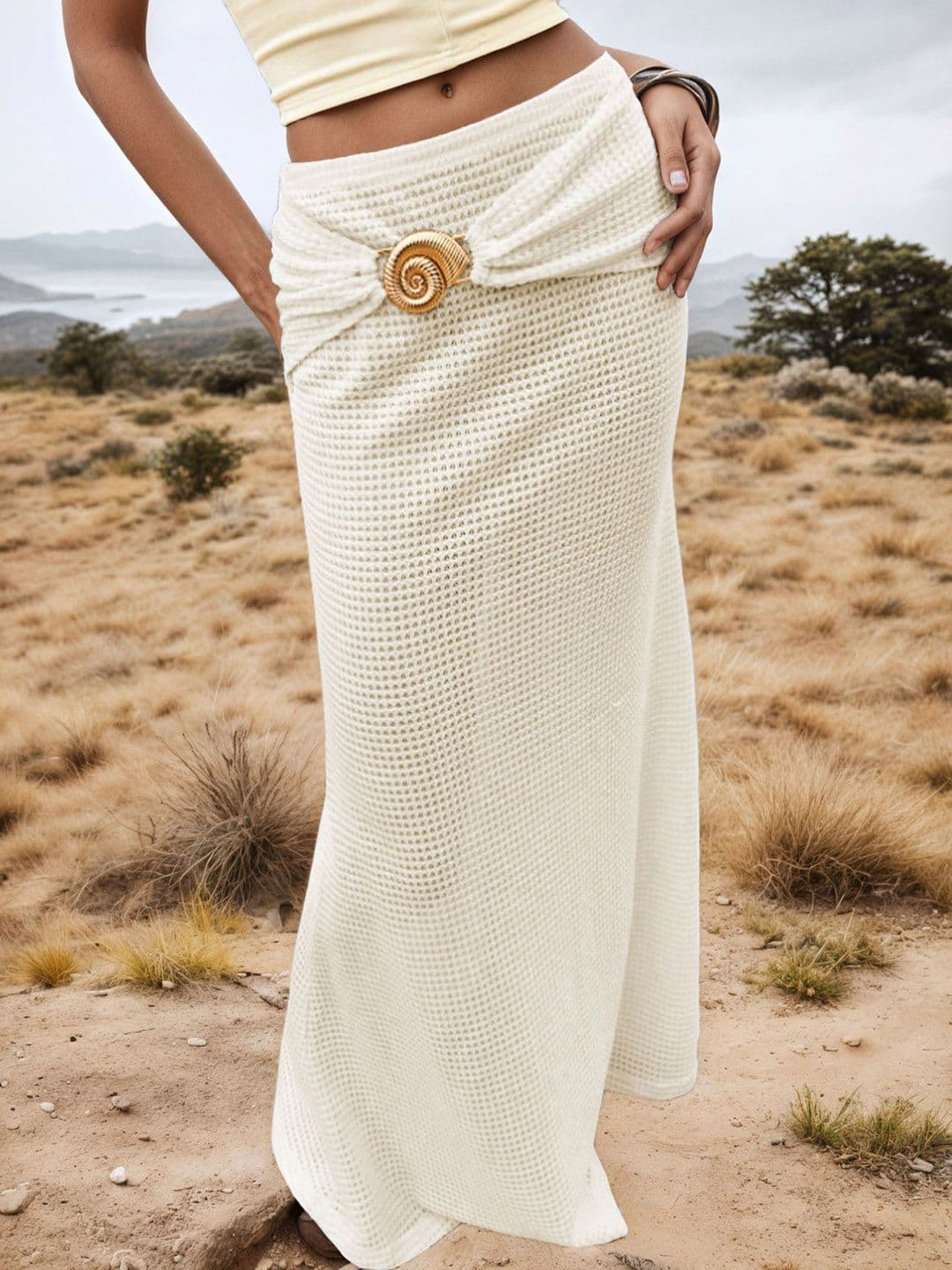 StyleCast x Revolte Self Design Straight Maxi Skirts - view 1