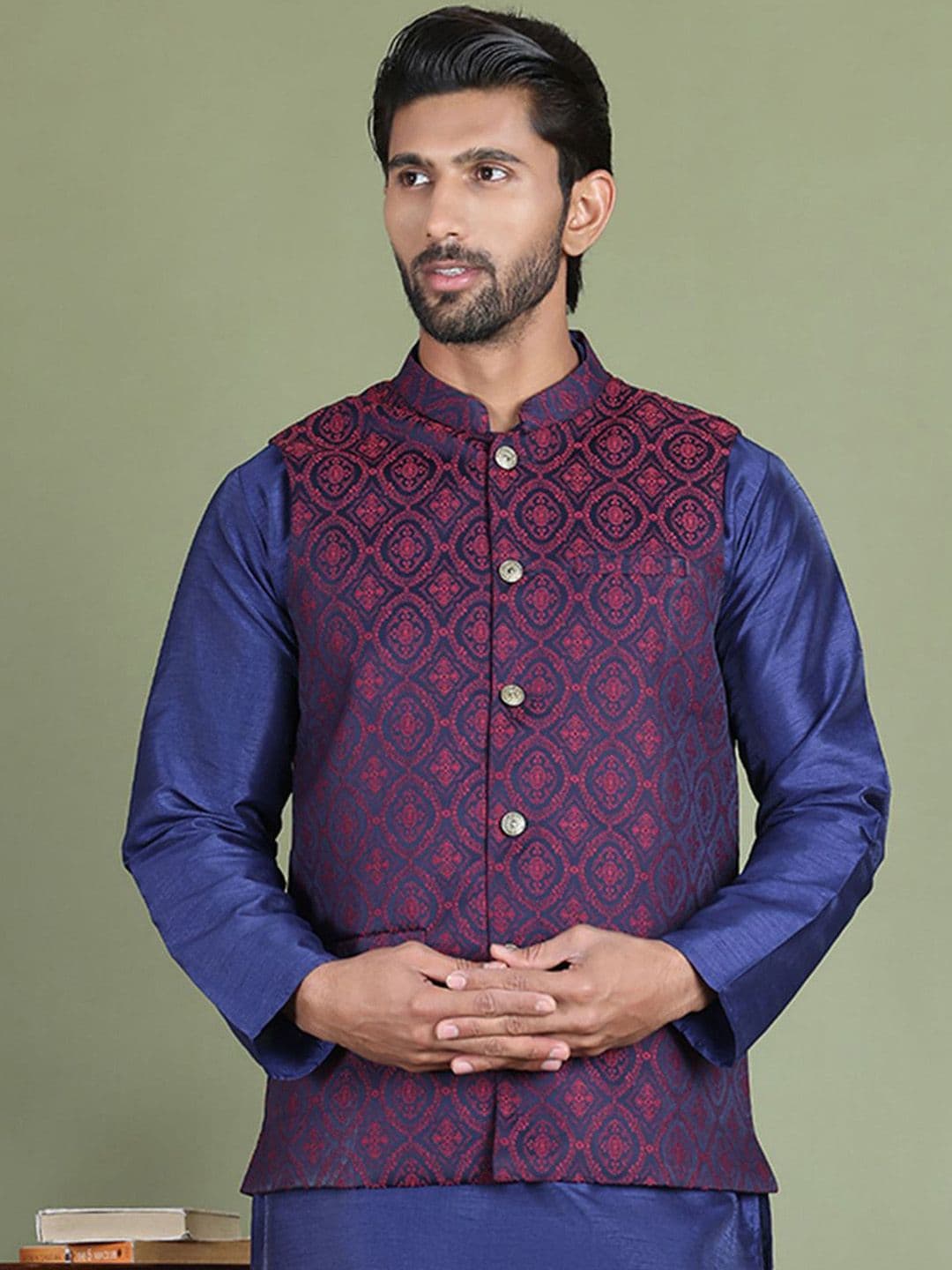 Jompers Men Woven Design Nehru Jackets - view 1