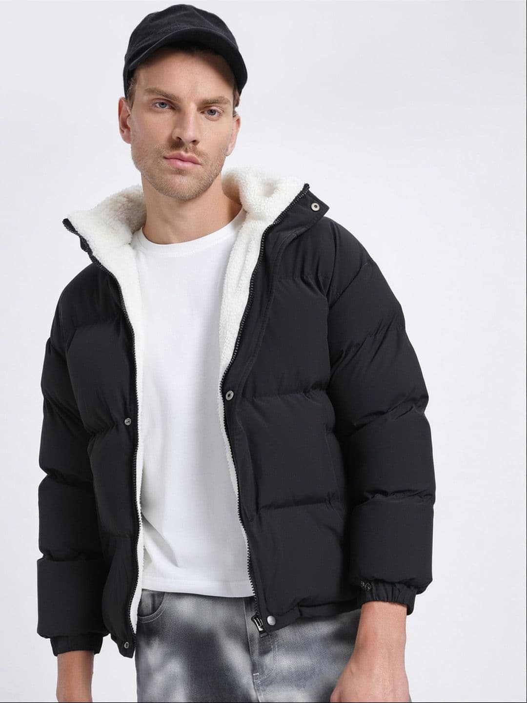 StyleCast x Revolte Men Mock Collar Solid Casual Puffer Jacket - view 1
